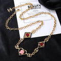 CHANEL 25S CHAIN BELT IN GOLD METALLIC STONE-EMBELLISHED 612713