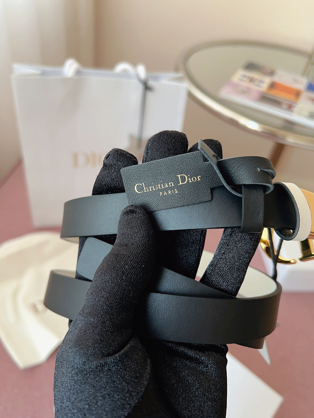 DIOR 25S BELT 20 MM IN BLACK CALFSKIN 618009